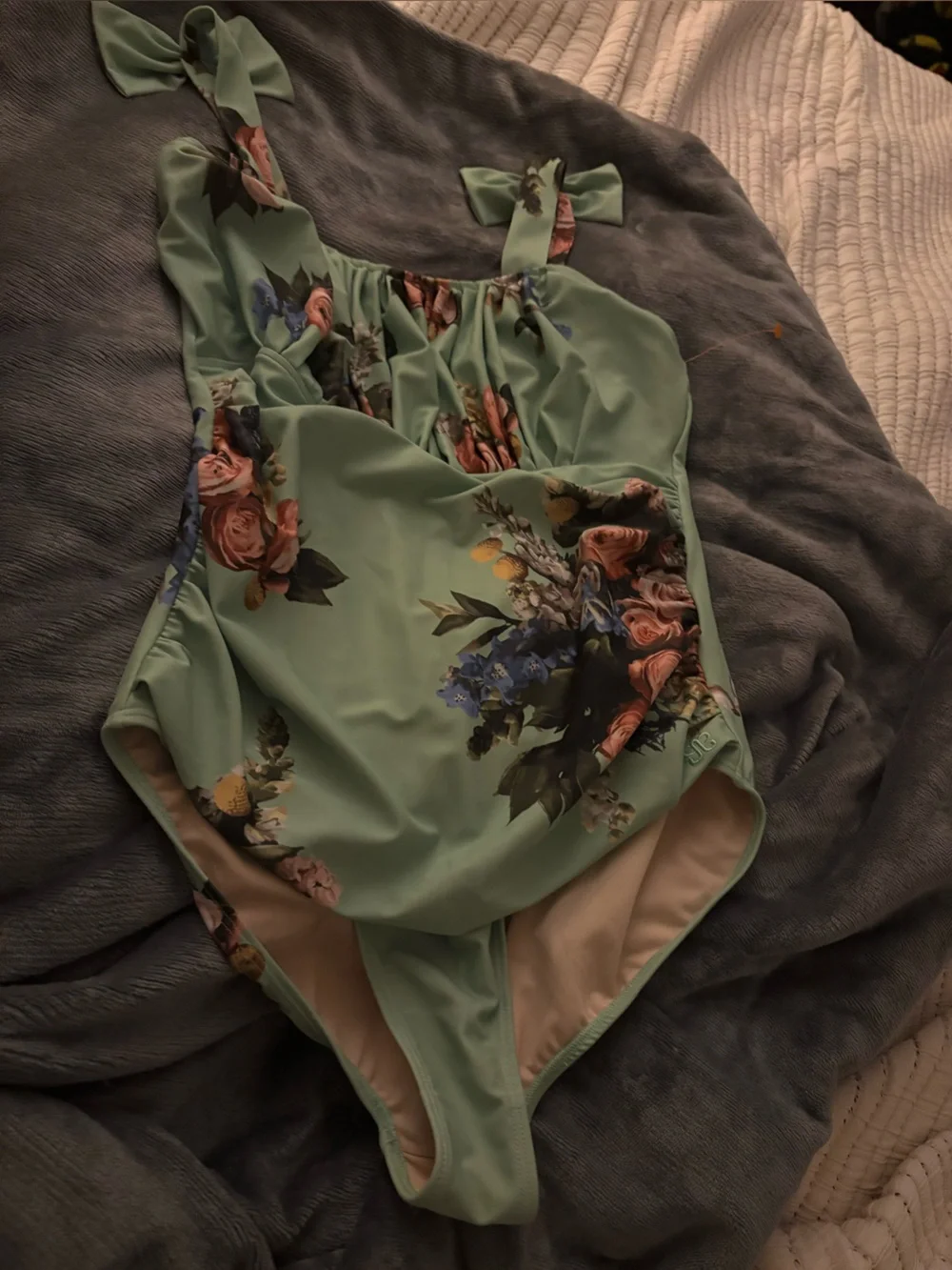 Albion Mint and Rose Tie-Shoulder One-Piece